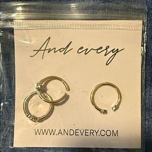 And Every Gold Tone Hoop & Cartilage Ring Set - Gold